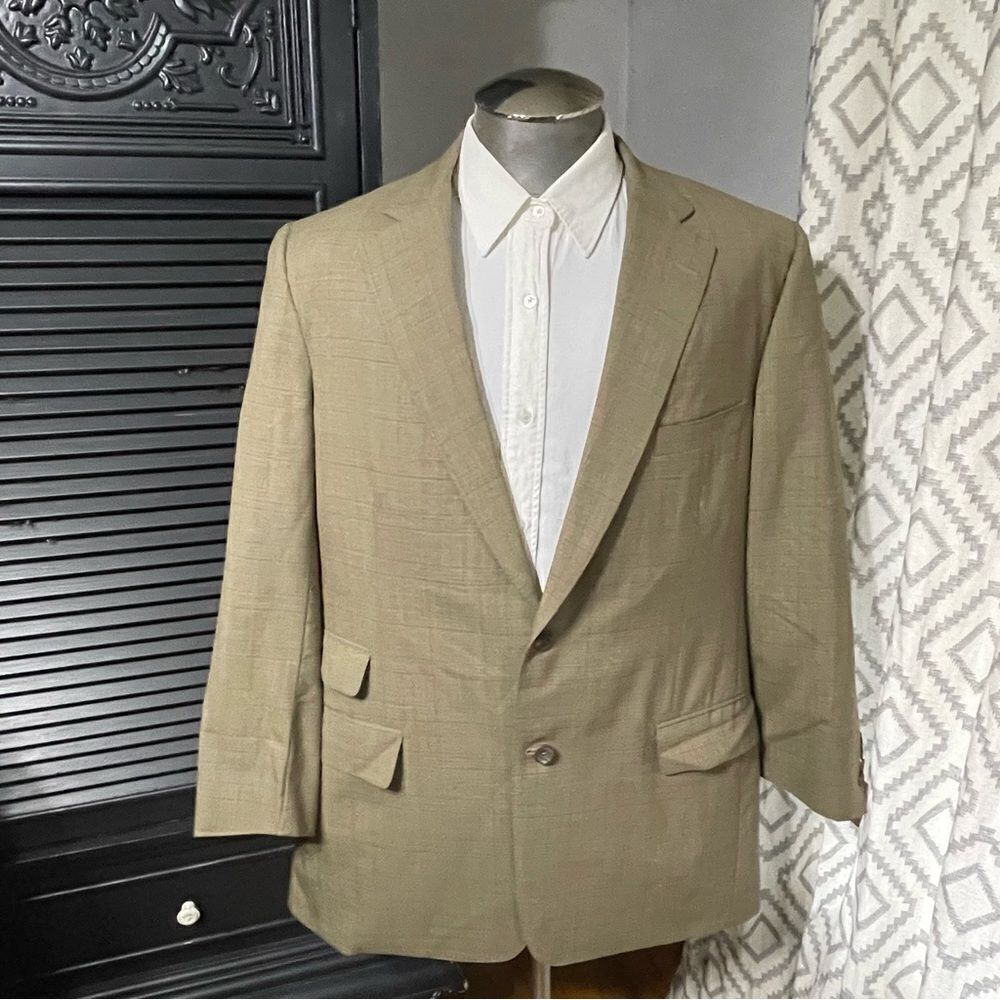 Paul Stuart Canada Cashmere Blend Plaid Blazer Jacket Men’s 44L‎